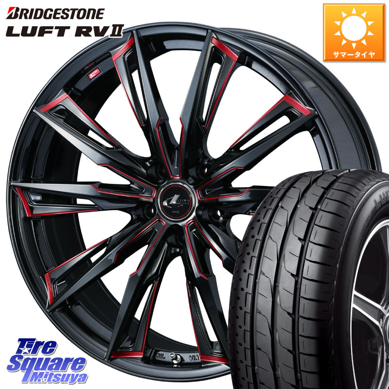 WEDS LEONIS レオニス GX RED ウェッズ ホイール 17インチ 17 X 7.0J +47 5穴 100 ブリヂストン LUFT RV2 ルフト サマータイヤ 215/55R17