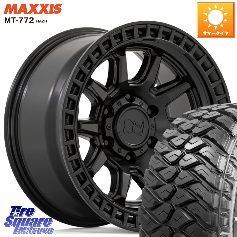 MAXXIS マキシス MT-772 RAZR 285/70R17BLACK RHINO CALICO カリコ ホイール 17インチ ブラックライノ 17X8.5J 0 6穴 139.7 ランドクルーザー プラド カスタムサイズ｜タイヤスクエアミツヤ