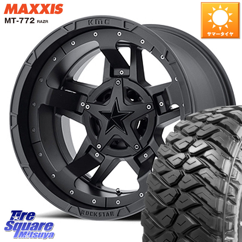 KMC XD827 ROCKSTAR3 ホイール 18インチ ロックスター3 18 X 9.0J +0 5穴 127 MAXXIS マキシス MT-772 RAZR 35X/12.50R18 クライスラー ジープ ラングラー JK系 クライスラー ジープ ラングラー JL系
