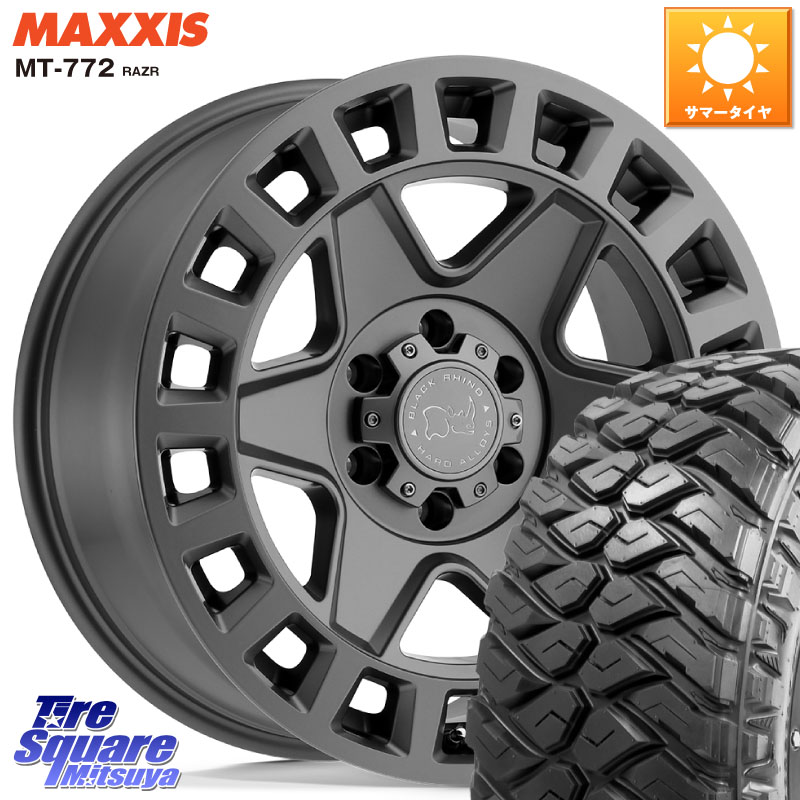 MAXXIS マキシス MT-772 RAZR 265/70R17BLACK RHINO YORK ブラックライノ ヨーク GM 17インチ ブラックライノ 17X9.0J 12 6穴 139.7 ランドクルーザー プラド カスタムサイズ|タイヤスクエアミツヤ
