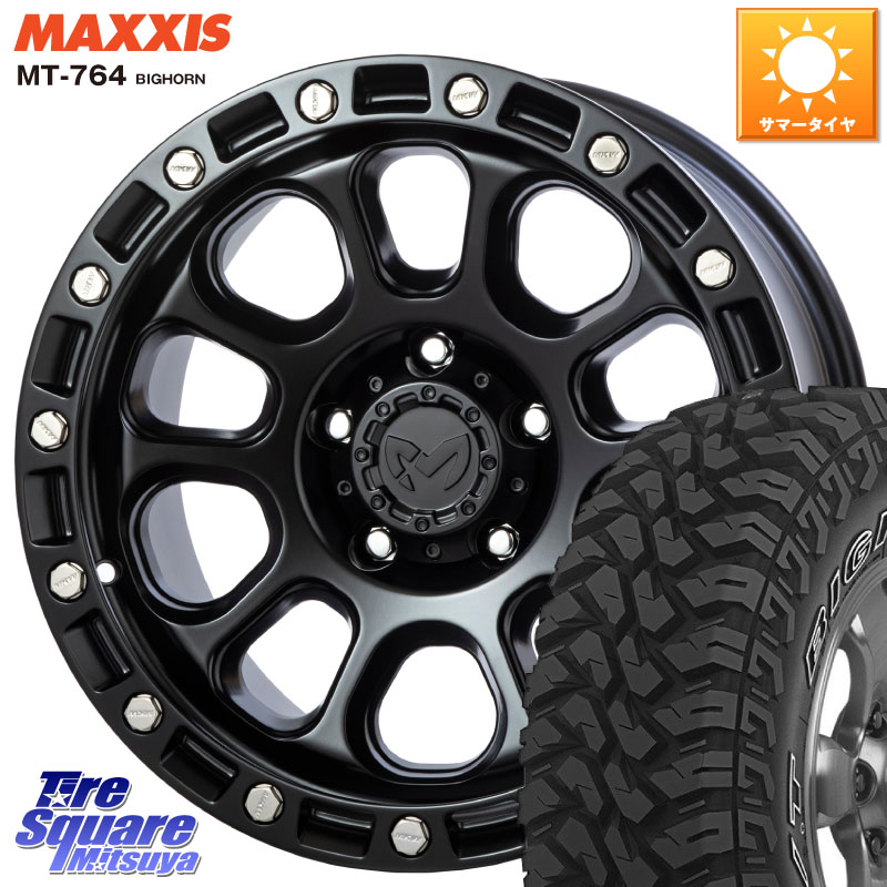 MAXXIS MT-764 BIGHORN アウトラインホワイトレター 245/70R16MKW M204 ブラックキャット 16インチ 16X7.0J 35 5穴 114.3 RAV4 50系 カスタム デリカD:5 D5 カスタムサイズ|タイヤスクエアミツヤ