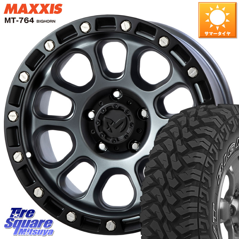 MAXXIS MT-764 BIGHORN アウトラインホワイトレター 245/70R16MKW M204 ドライグレー 16インチ 16X7.0J 35 5穴 114.3 RAV4 50系 カスタム デリカD:5 D5 カスタムサイズ|タイヤスクエアミツヤ