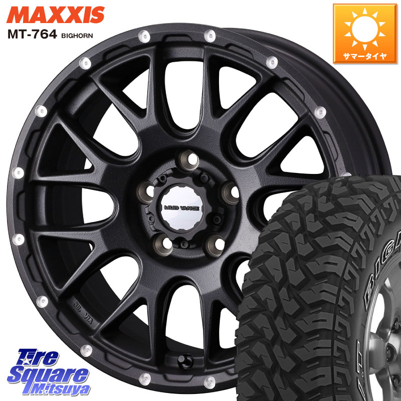 WEDS 41129 マッドヴァンス MUD VANCE 08 BK ホイール 16インチ 16 X 7.0J +35 5穴 114.3 MAXXIS MT-764 BIGHORN アウトラインホワイトレター 245/70R16