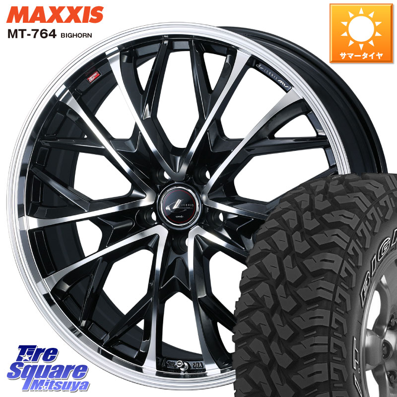 WEDS LEONIS MV レオニス MV ホイール 16インチ 16 X 6.5J +40 5穴 114.3 MAXXIS MT-764 BIGHORN アウトラインホワイトレター 225/75R16