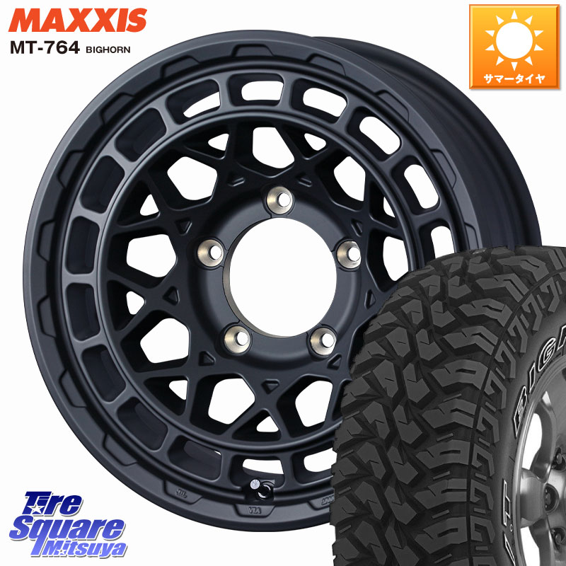 MAXXIS MT-764 BIGHORN アウトラインホワイトレター 225/75R16WEDS MUDVANCE X TYPE M ※インセット-5 ホイール 16インチ マッドヴァンス タイプM 16X6.0J 0 5穴 139.7 ジムニー専用(要リフトアップ/オーバーフェンダー等) ジムニ−シエラ/ノマド(カスタム) AZオフロー|タイヤスクエアミツヤ