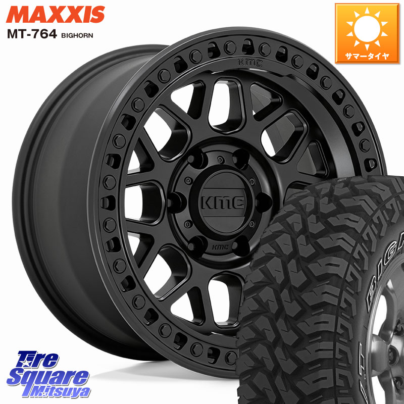 KMC KM549 GRS ホイール 17インチ 17 X 9.0J +18 6穴 139.7 MAXXIS MT-764 BIGHORN アウトラインホワイトレター 265/65R17 トライトンGSR