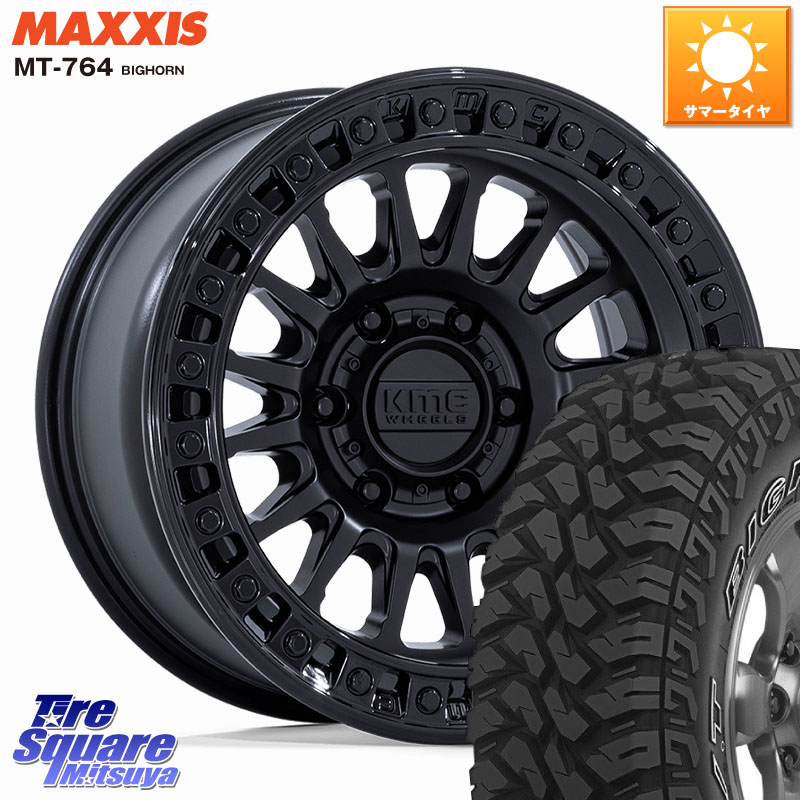 KMC KM552 IMS ブラック ※インセット-10 ホイール 17インチ 17 X 8.5J +0 6穴 139.7 MAXXIS MT-764 BIGHORN アウトラインホワイトレター 265/65R17