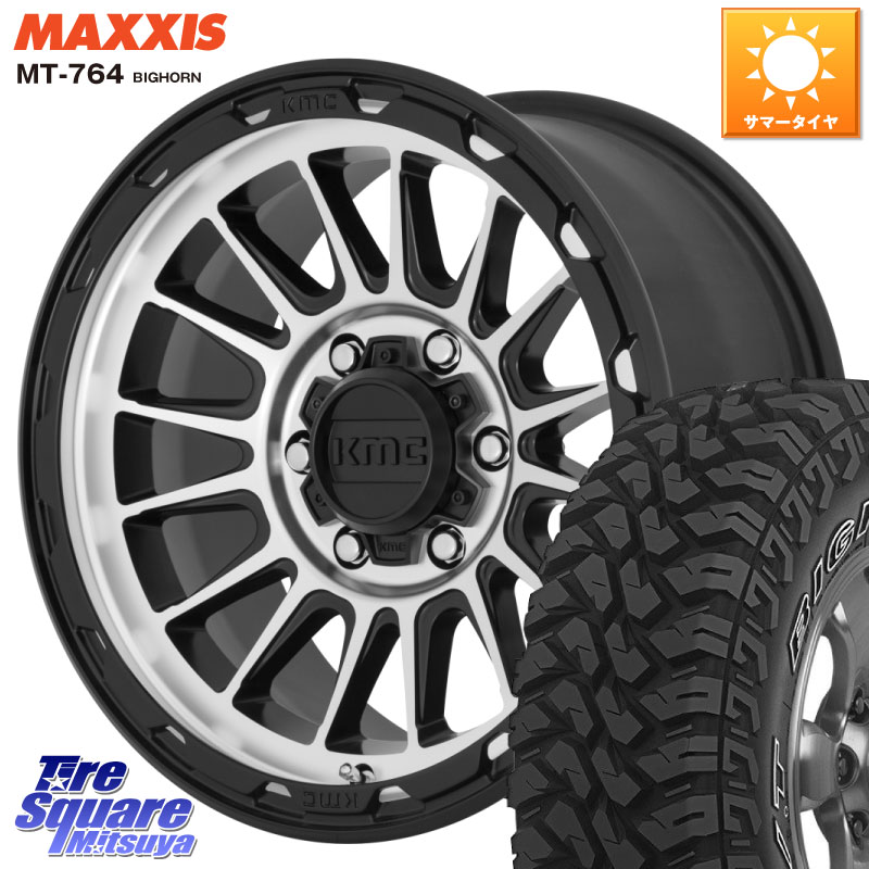 MAXXIS MT-764 BIGHORN アウトラインホワイトレター 265/65R17KMC KM542 Impact Machined ホイール 17インチ 17X9.0J 18 6穴 139.7 ランドクルーザー プラド カスタムサイズ｜タイヤスクエアミツヤ