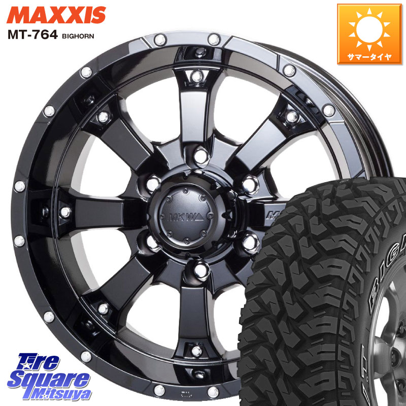 MAXXIS MT-764 BIGHORN アウトラインホワイトレター 265/65R17MKW MK-46 MK46 グロスブラック ホイール 17インチ 17X8.0J 25 6穴 139.7 GUN226ハイラックス 150系プラド ランクル[FJ] トライトンGSR GUN125ハイラックス Tacoma ハイラックス HILUX ハイラックス サーフ｜タイヤスクエアミツヤ
