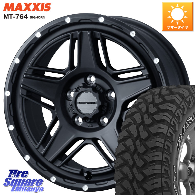 MAXXIS MT-764 BIGHORN アウトラインホワイトレター 225/75R16WEDS 40535 マッドヴァンス07 MUD VANCE 07 BK 16インチ 16X7.0J 38 5穴 114.3 RAV4 50系 デリカD:5 D5 カスタムサイズ CX-5 CX5 MAZDA|タイヤスクエアミツヤ
