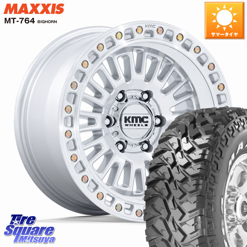 MAXXIS MT-764 BIGHORN ホワイトレター 265/70R17KMC KM554 AZTEC ホイール 17インチ 17X8.5J 25 6穴 139.7 ランドクルーザーFJ トライトン ランドクルーザー プラド カスタムサイズ|タイヤスクエアミツヤ