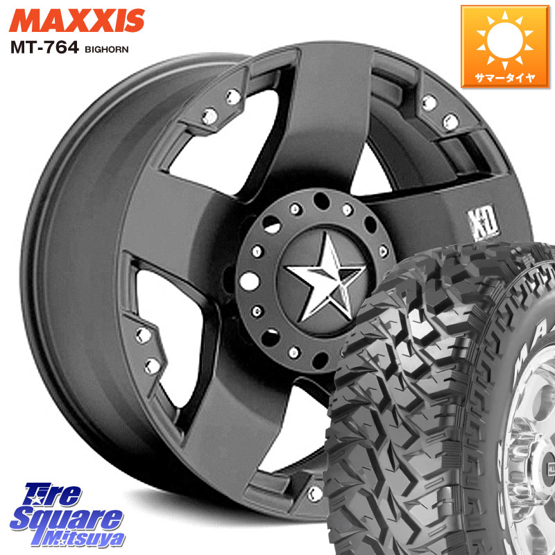 KMC XD775ROCKSTAR ※インセット-12 ホイール 17インチ ロックスター 17 X 9.0J +0 5穴 127 MAXXIS MT-764 BIGHORN ホワイトレター 35X12.5R17 35X/12.50R17 クライスラー ジープ ラングラー JK系 クライスラー ジープ ラングラー JL系