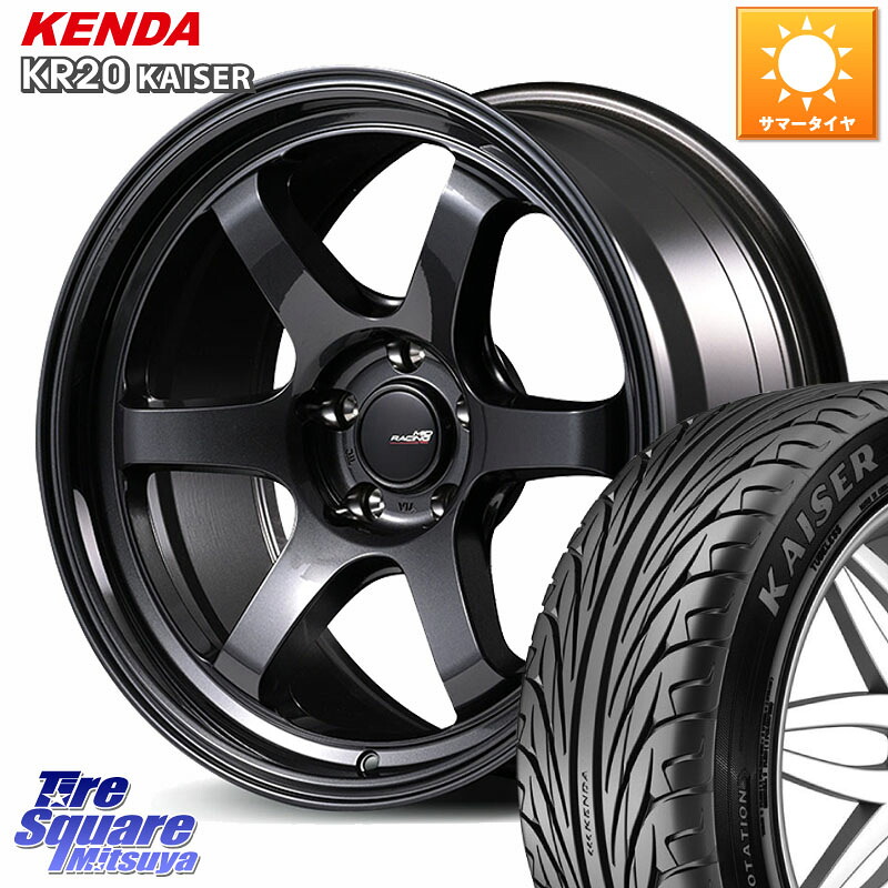 MANARAY 【欠品次回6月下旬予定】MID RACING R06 14R球面座ナット専用 ホイール 18インチ 18 X 9.5J(FL) +60 5穴 120 KENDA ケンダ カイザー KR20 サマータイヤ 265/35R18 FL5シビックTypeRブレンボキャリパー対応