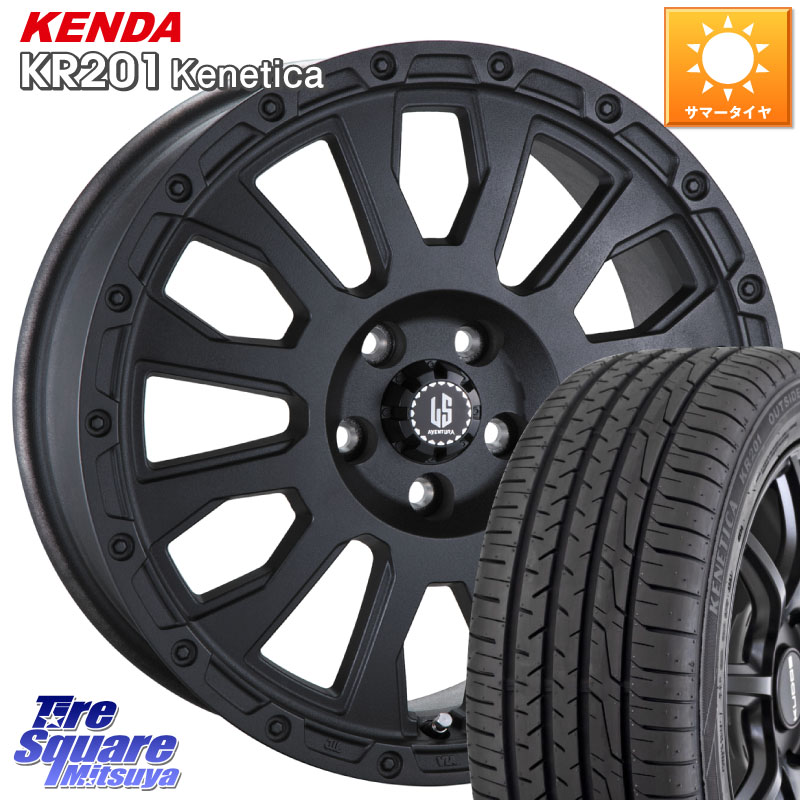 阿部商会 LA STRADA AVENTURA アヴェンチュラ BK 18インチ 18 X 8.0J +40 5穴 114.3 KENDA ケンダ KENETICA KR201 サマータイヤ 215/45R18 プリウスアルファ