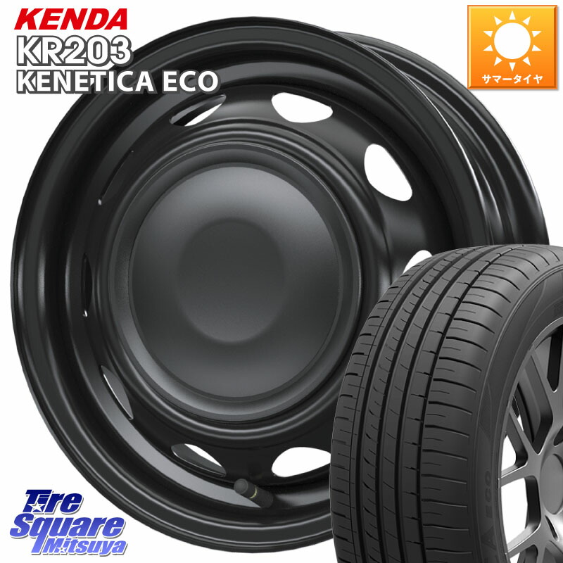 WEDS 14044 NeoCarrow ネオキャロ ブラック スチール 14インチ ホイール 14 X 4.5J +45 4穴 100 KENDA ケンダ KENETICA ECO KR203 サマータイヤ 155/55R14