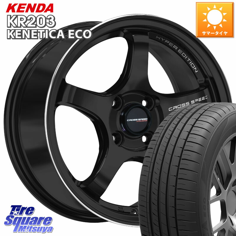 HotStuff クロススピード CR5 CR-5 軽量 BK ホイール 14インチ 14 X 4.5J +45 4穴 100 KENDA ケンダ KENETICA ECO KR203 サマータイヤ 155/55R14
