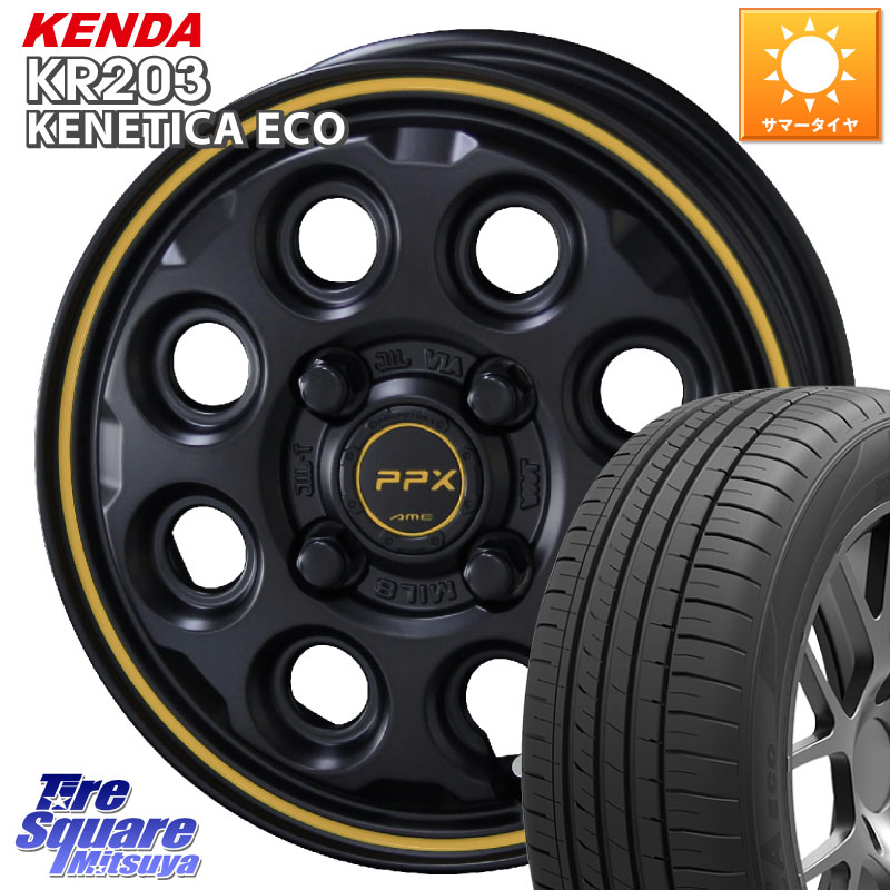 KENDA ケンダ KENETICA ECO KR203 サマータイヤ 155/55R14KYOHO PPX MIL:8 ホイール 14インチ ミルエイト 14X4.5J 45 4穴 100 オッティ OTTI 日産 ザッツ|タイヤスクエアミツヤ