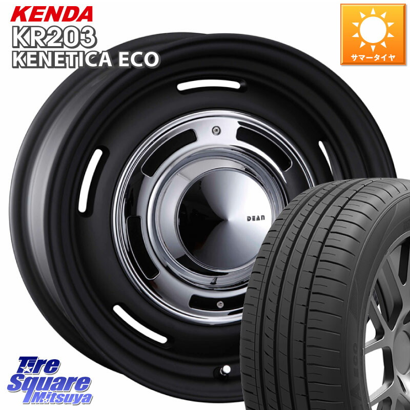 CRIMSON ディーン クロスカントリー ブラック 15インチ 15 X 6.0J +42 4穴 100 KENDA ケンダ KENETICA ECO KR203 サマータイヤ 195/55R15 モビリオ モビリオスパイク