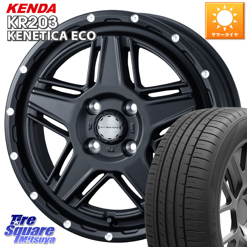 WEDS 40529 マッドヴァンス MUD VANCE 07 BK 14インチ 14 X 4.5J +45 4穴 100 KENDA ケンダ KENETICA ECO KR203 サマータイヤ 155/55R14