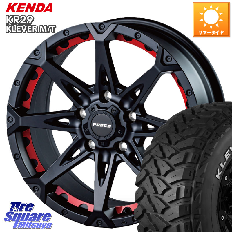 FORCE フォース DENALI デナリー BK 17インチ 17 X 7.5J +38 5穴 127 KENDA ケンダ KR29 KLEVER MT M/T アウトラインホワイトレター サマータイヤ 265/70R17 クライスラー ジープ ラングラー JK系 クライスラー ジープ ラングラー JL系