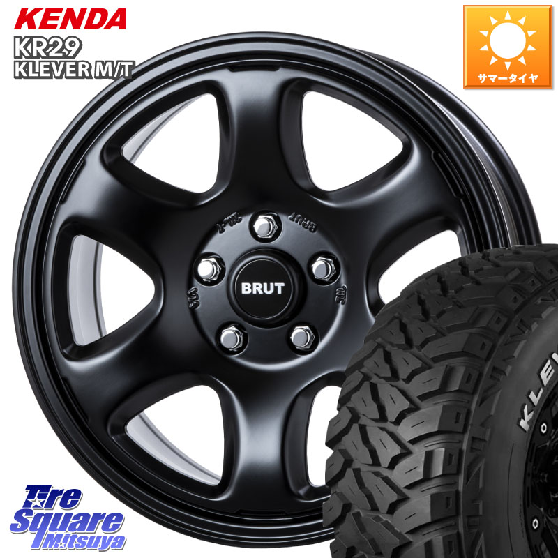 BRUT ブルート BR-44 BR44 BK ホイール 17インチ 17 X 7.5J +40 5穴 127 KENDA ケンダ KR29 KLEVER MT M/T アウトラインホワイトレター サマータイヤ 265/70R17 クライスラー ジープ ラングラー JK系 クライスラー ジープ ラングラー JL系