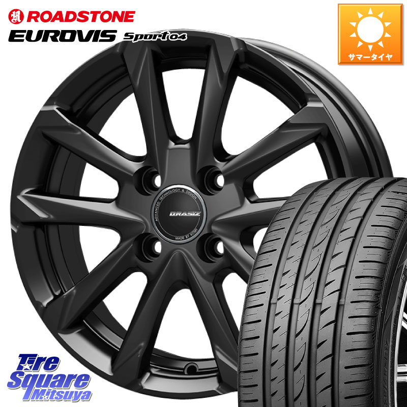 KOSEI QGC600B QRASIZ GC36F クレイシズ ホイール 16インチ 16 X 6.0J +40 4穴 100 ROADSTONE ロードストーン EUROVIS sport 04 サマータイヤ 195/50R16 160系カローラフィールダー ヤリス ロードスター