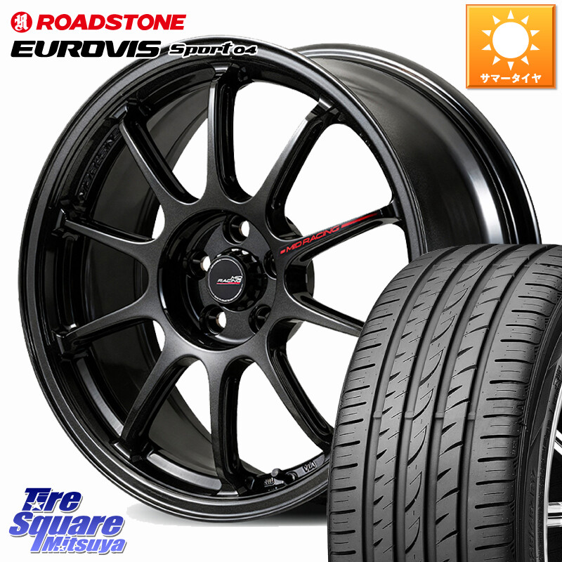 ROADSTONE ロードストーン EUROVIS sport 04 サマータイヤ 225/45R17MANARAY MID RACING R10 EVO ホイール 17インチ レーシング 17X8.0J 47 5穴 100 BRZ/86/GR86 GR 86 ハチロク 86 ハチロク|タイヤスクエアミツヤ