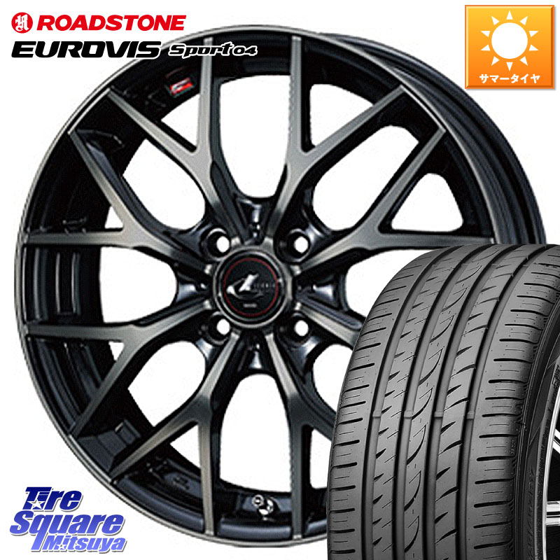 ROADSTONE ロードストーン EUROVIS sport 04 サマータイヤ 195/45R16WEDS レオニス MX ウェッズ Leonis ホイール 16インチ 16X6.0J 50 4穴 100 K13マーチ マーチ MARCH 日産 キューブ CUBE 日産|タイヤスクエアミツヤ