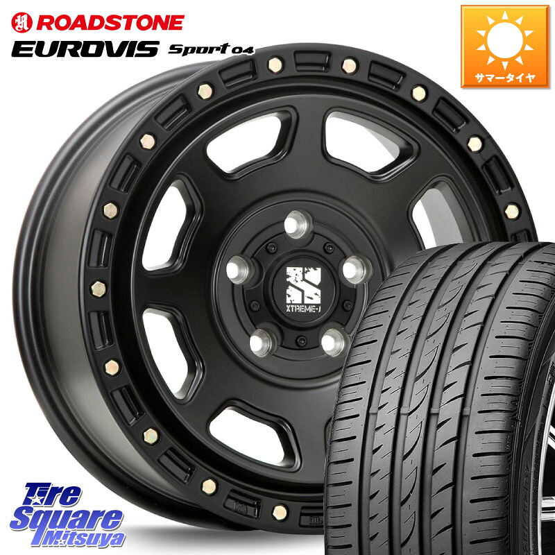 ROADSTONE ロードストーン EUROVIS sport 04 サマータイヤ 225/40R18MLJ XJ07 XTREME-J BK ホイール 18インチ 18X8.0J 40 5穴 114.3 シビック IS レクサス インサイト|タイヤスクエアミツヤ