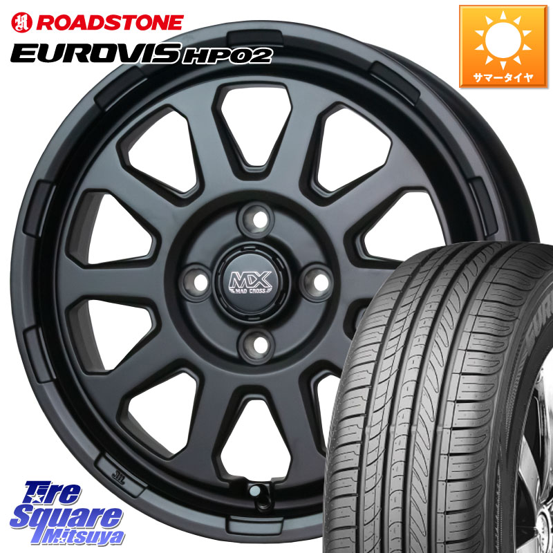 HotStuff マッドクロス レンジャー ブラック 4H ホイール 15インチ 15 X 4.5J +45 4穴 100 ROADSTONE ロードストーン EUROVIS HP02 サマータイヤ 165/65R15 ダイハツTAFT Mx27/37/47Sソリオ・デリカD2 MAx6S系ソリオ