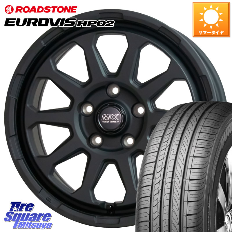 ROADSTONE ロードストーン EUROVIS HP02 サマータイヤ 205/55R16HotStuff マッドクロス レンジャー ブラック 5H ホイール 16インチ 16X7.0J 38 5穴 114.3 GRヤリスRSノーマルキャリパー リーフ LEAF 日産 ブレイド カローラルミオン IS レクサス｜タイヤスクエアミツヤ