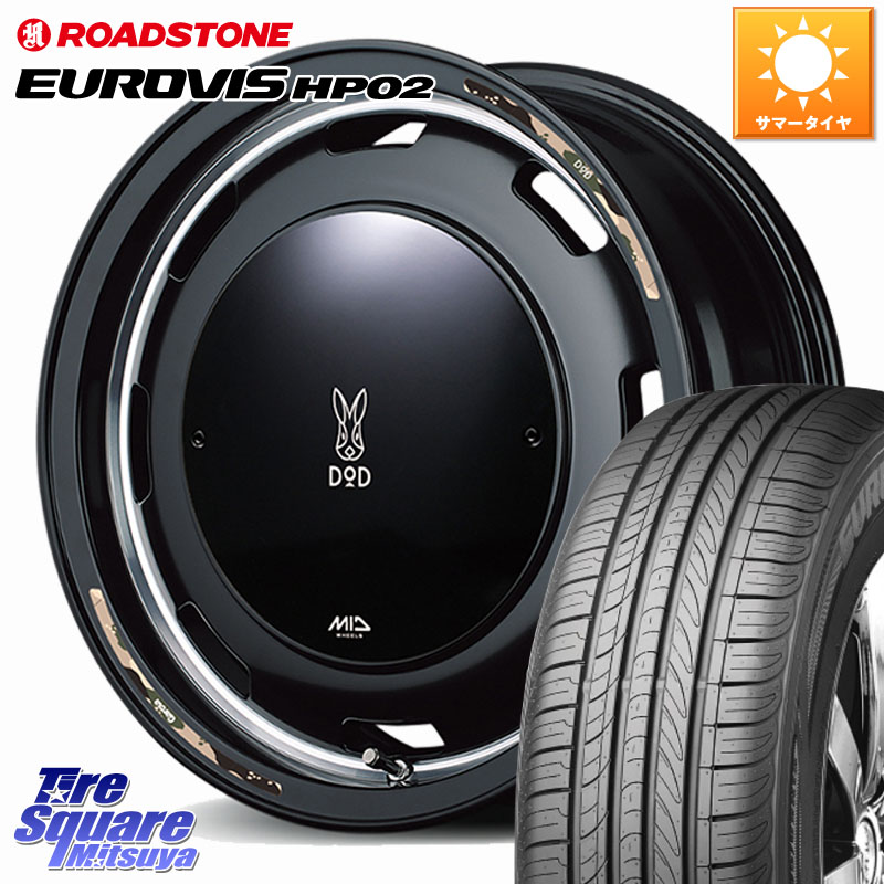 MANARAY MID x DOD ウシャリントバリ ※インセット-5 ホイール 16インチ 16 X 6.0J +0 5穴 139.7 ROADSTONE ロードストーン EUROVIS HP02 サマータイヤ 215/65R16 ジムニー専用(要オーバーフェンダー等) ジムニ－シエラ・ノマド(カスタム)
