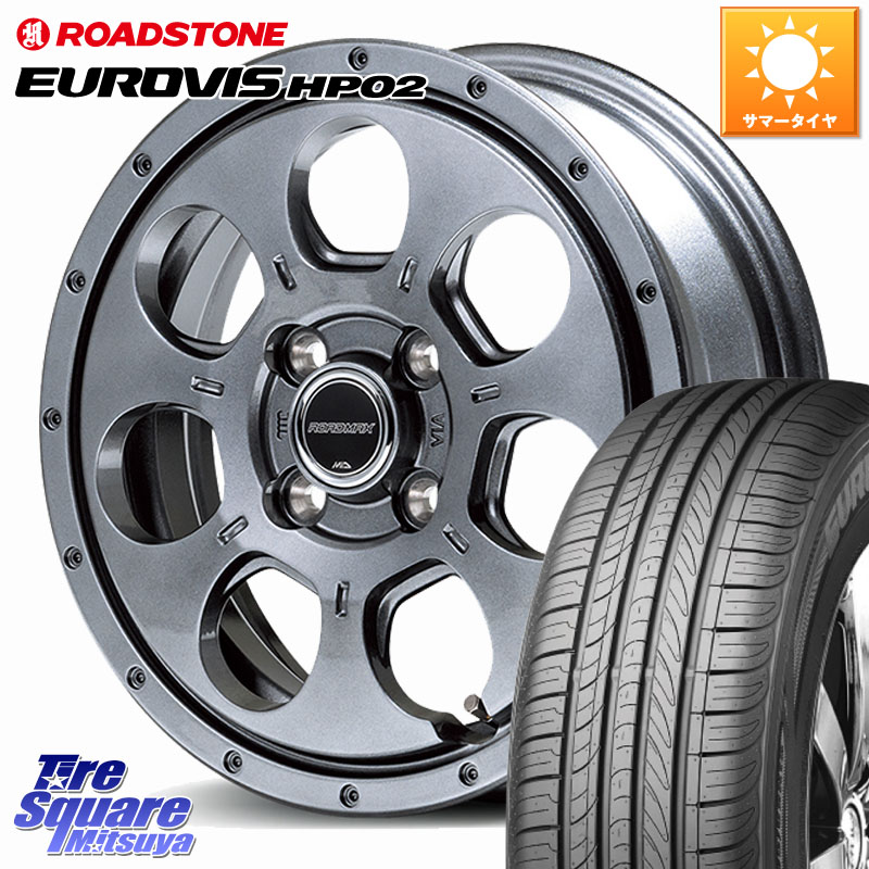 MANARAY MID ROADMAX MUD AGENT ホイール 15インチ 15 X 4.5J +45 4穴 100 ROADSTONE ロードストーン EUROVIS HP02 サマータイヤ 165/65R15 ダイハツTAFT Mx27/37/47Sソリオ・デリカD2 MAx6S系ソリオ