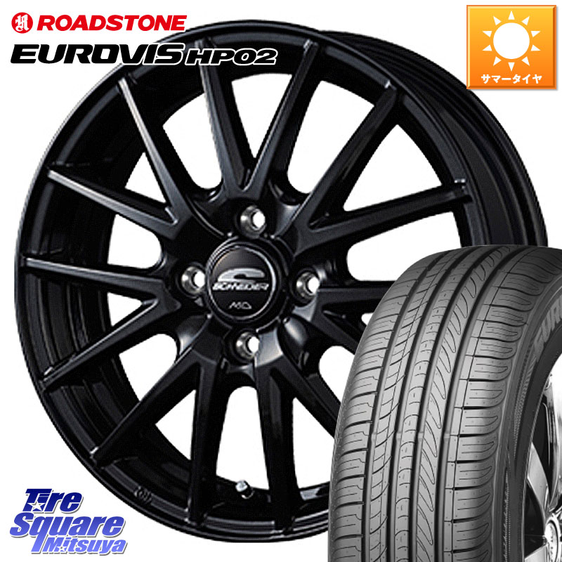 MANARAY MID SCHNEIDER SQ27 ブラック ホイール 14インチ 14 X 5.5J +38 4穴 100 ROADSTONE ロードストーン EUROVIS HP02 サマータイヤ 185/70R14