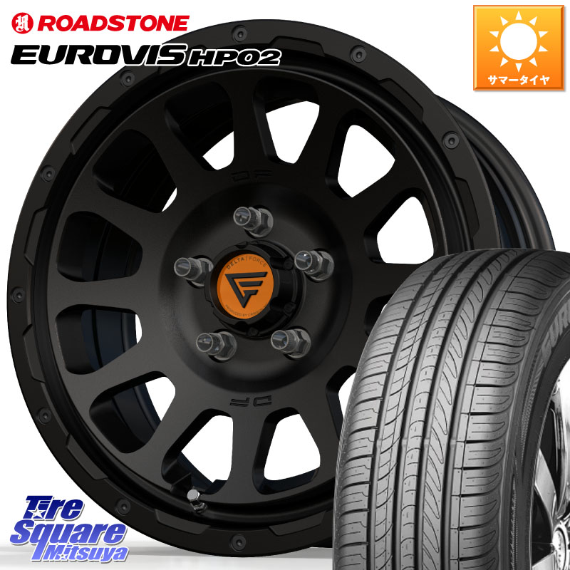 DELTA FORCE デルタフォース オーバル BK 16インチ ホイール 16 X 7.0J +35 5穴 114.3 ROADSTONE ロードストーン EUROVIS HP02 サマータイヤ 205/60R16