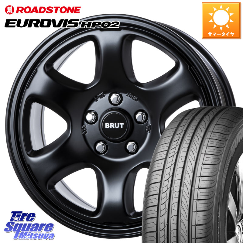 BRUT ブルート BR-44 BR44 ホイール 16インチ 16 X 6.5J +53 5穴 114.3 ROADSTONE ロードストーン EUROVIS HP02 サマータイヤ 195/60R16