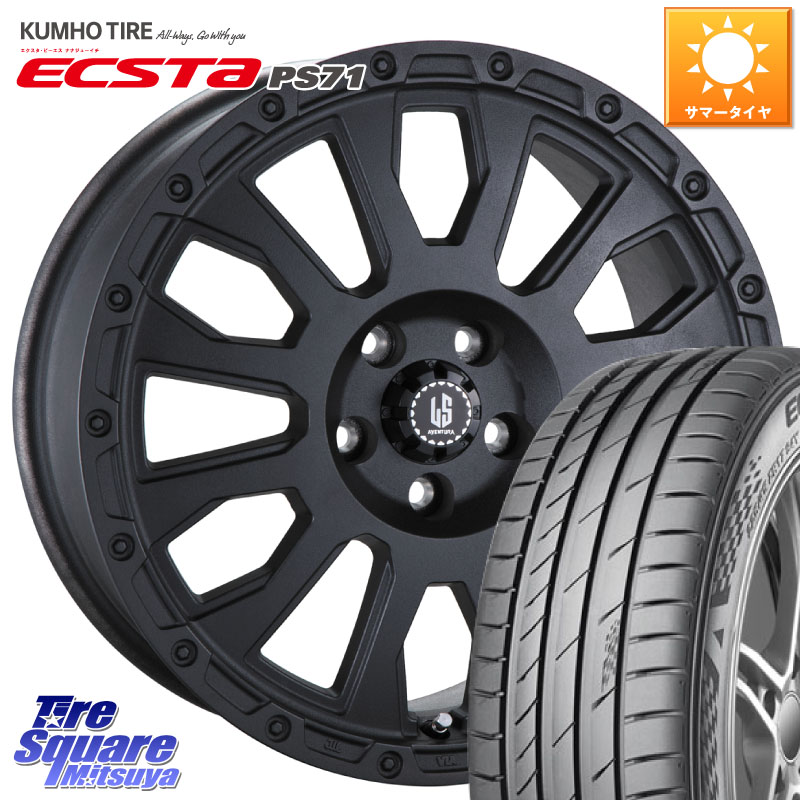 KUMHO ECSTA PS71 エクスタ サマータイヤ 215/55R17阿部商会 LA STRADA AVENTURA アヴェンチュラ BK 17インチ 17X7.0J 38 5穴 114.3 70系カムリ ジューク JUKE 日産 ステージア 日産 マークXジオ HS レクサス ティアナ 日産 カムリ スカイラインセダン 日産 RX-8 MAZDA｜タイヤスクエアミツヤ