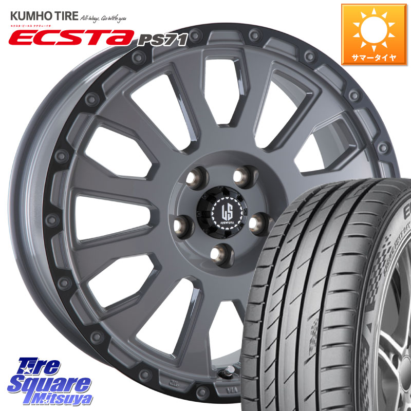 阿部商会 LA STRADA AVENTURA アヴェンチュラ 18インチ 18 X 8.0J +40 5穴 114.3 KUMHO ECSTA PS71 エクスタ サマータイヤ 215/45R18 プリウスアルファ