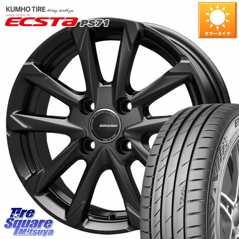 KOSEI QGC602B QRASIZ GC36F クレイシズ ホイール 16インチ 16 X 6.0J +50 4穴 100 KUMHO ECSTA PS71 エクスタ サマータイヤ 205/45R16