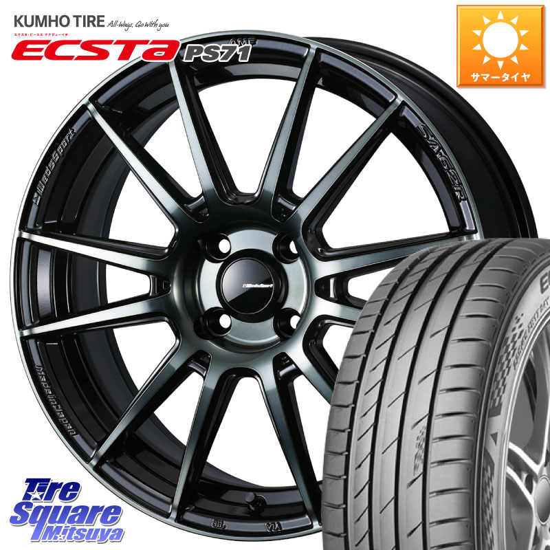 WEDS WedsSport SA-62R ホイール 17インチ 17 X 6.5J +50 4穴 100 KUMHO ECSTA PS71 エクスタ サマータイヤ 215/45R17 FITクロスター