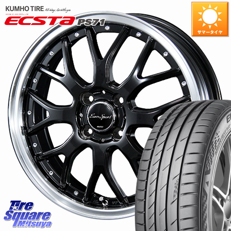 BLEST EuroSport Type815 ホイール 16インチ 16 X 6.0J +40 4穴 100 KUMHO ECSTA PS71 エクスタ サマータイヤ 205/45R16