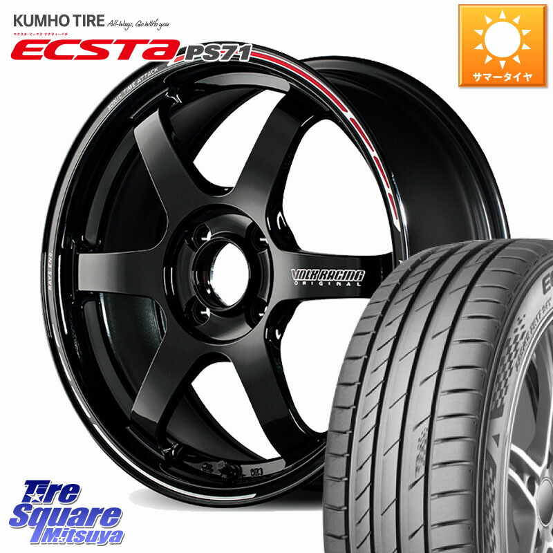 KUMHO ECSTA PS71 エクスタ サマータイヤ 205/45R16RAYS 【欠品次回2月末】 TE37 SONIC TIME ATTACK EDITION 鍛造 ホイール 16インチ 16X7.5J 34 4穴 100 ロードスター|タイヤスクエアミツヤ
