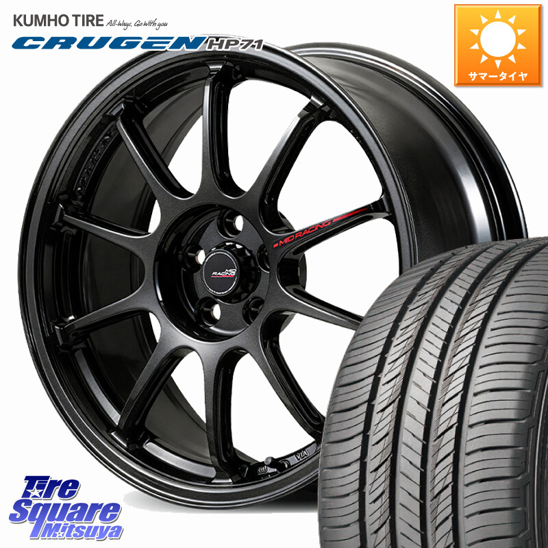 KUMHO CRUGEN HP71 クルーゼン サマータイヤ 215/55R18MANARAY MID RACING R10 EVO ホイール 18インチ レーシング 18X7.5J 45 5穴 114.3 CX-30 MX-30 ZE2リーフ MPV|タイヤスクエアミツヤ