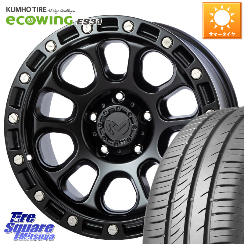 KUMHO ecoWING ES31 エコウィング サマータイヤ 215/60R16MKW M204 ブラックキャット 16インチ 16X7.0J 35 5穴 114.3 マークXジオ クラウンロイヤル クラウンハイブリッド クラウンハイブリッド 220・H20系 クラウン 220系|タイヤスクエアミツヤ