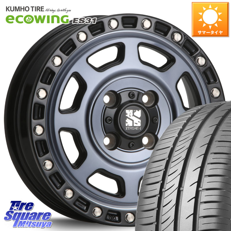 MLJ XJ07 XTREME-J 4H IND エクストリームJ 13インチ 13 X 4.0J +43 4穴 100 KUMHO ecoWING ES31 エコウィング サマータイヤ 155/65R13