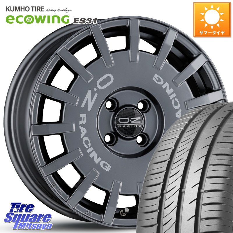 KUMHO ecoWING ES31 エコウィング サマータイヤ 195/65R16OZ Rally Racing ラリーレーシング GRA 16インチ 16X6.5J 45 4穴 100 ライズ/ロッキー(ガソリン車4穴) ロッキー ガソリン車 4穴|タイヤスクエアミツヤ
