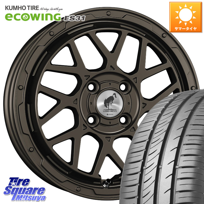 KUMHO ecoWING ES31 エコウィング サマータイヤ 195/60R16SUPER STAR LODIO DRIVE ロディオドライブ 8M MONO モノ 16インチ 16X6.0J 42 4穴 100 E13オーラ ブルーバードシルフィ 日産|タイヤスクエアミツヤ