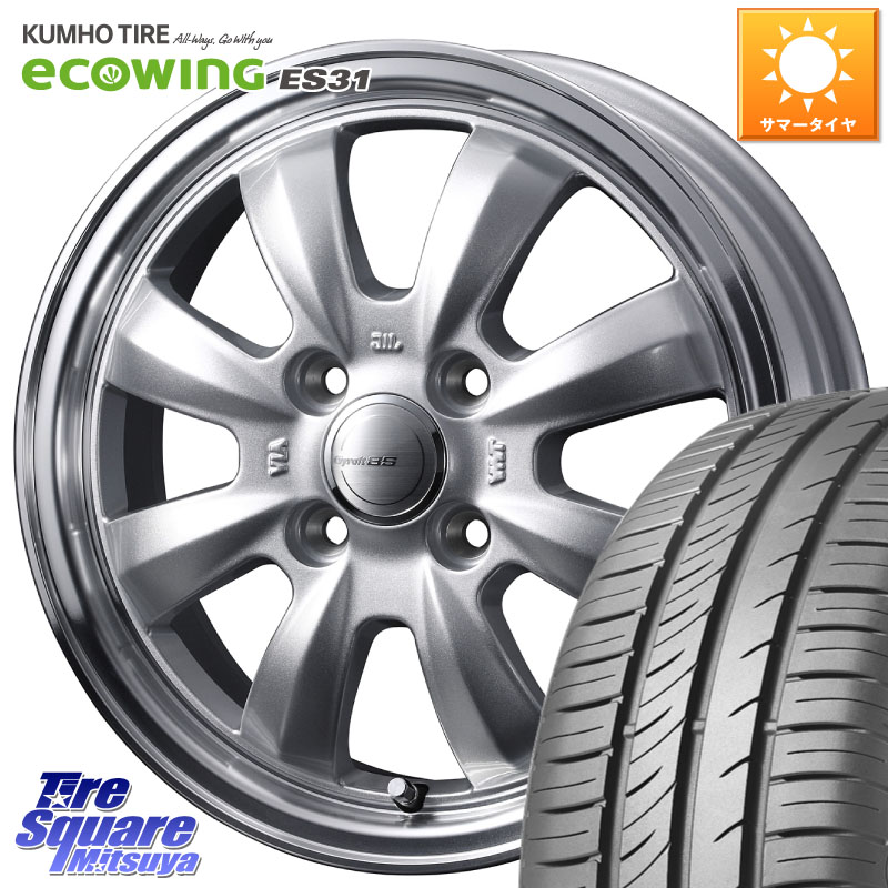 WEDS GYRAFT グラフト 8S 14インチ 14 X 4.5J +45 4穴 100 KUMHO ecoWING ES31 エコウィング サマータイヤ 155/65R14 N-BOX デリカミニ2WD タント スペーシア サクラ ハイゼット アゲトラCustom車用※軽自動車専用ホイール※