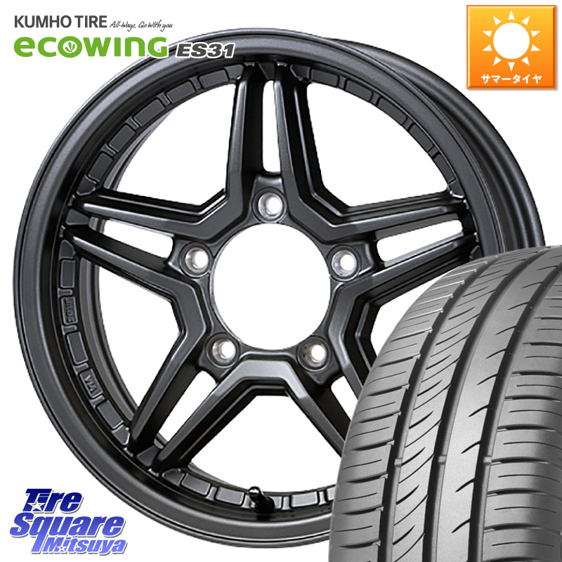 JAOS JAOS EXCEL JX3 ジャオス エクセル ジェーエックススリー 16インチ 16 X 5.5J +22 5穴 139.7 KUMHO ecoWING ES31 エコウィング サマータイヤ 215/65R16 ジムニー専用(要オーバーフェンダー等)