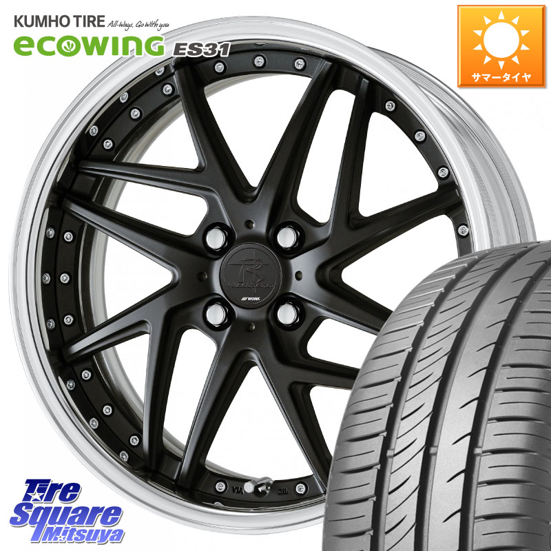WORK RIZALTADO MESH2 A Disk 16インチ 2ピース 16 X 6.5J +45 4穴 100 KUMHO ecoWING ES31 エコウィング サマータイヤ 185/60R16 アクアクロスオーバー FITクロスター